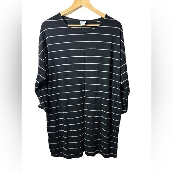 Chico's Black and White Striped Tunic - Picture 1 of 4